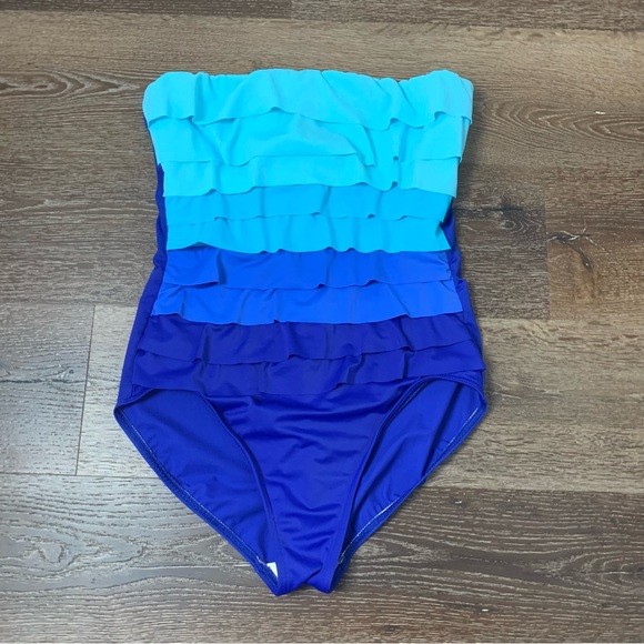 Magicsuit Other - Magicsuit one piece ruffle front blue swimsuit 12